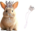 1PCS Crown Tiara Headband for Cat Dogs Puppy Birds Ducks Chicken Rabbit Hamster Pets Party Birthday Grooming Hair Accessories(Silver, Elastic)