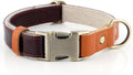 Plutus Pet Genuine Leather & Hemp Dog Collar – Adjustable Heavy Duty Pet Collar with Quick Release Metal Buckle, Soft & Stylish for Puppy and Small, Medium, Large Dogs (Copper Brown, L)