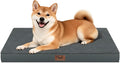 Plush Dog Bed for Medium Dogs, Waterproof Dog Crate Mat Orthopedic Egg Crate Foam Pet Bed with Washable Removable Oxford Cover, Gray