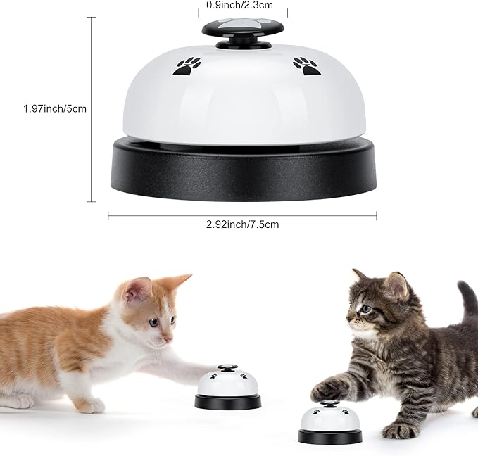 Pet Training Bells, 2 Pack Dogs Bell for Door Potty Training and to Ring to Go Outside Communication Device Dog AgilityTraining Equipment Interactive Toys (White)