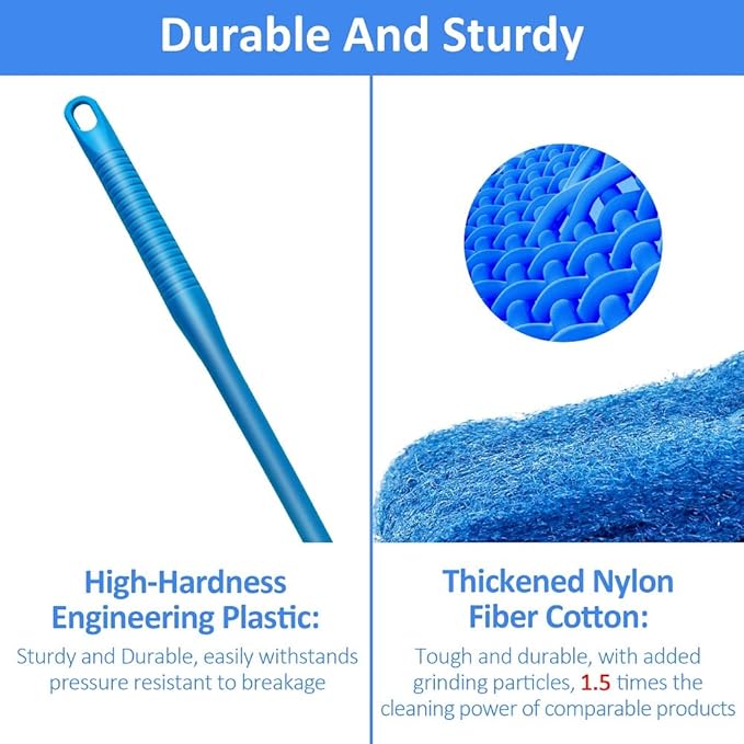Fish Tank Cleaner with Five Sided Sponge Brush and Long Handle Aquarium Scrubber Alage Scraper for Glass Aquariums Terrarium Home Kitchen(2Pack)