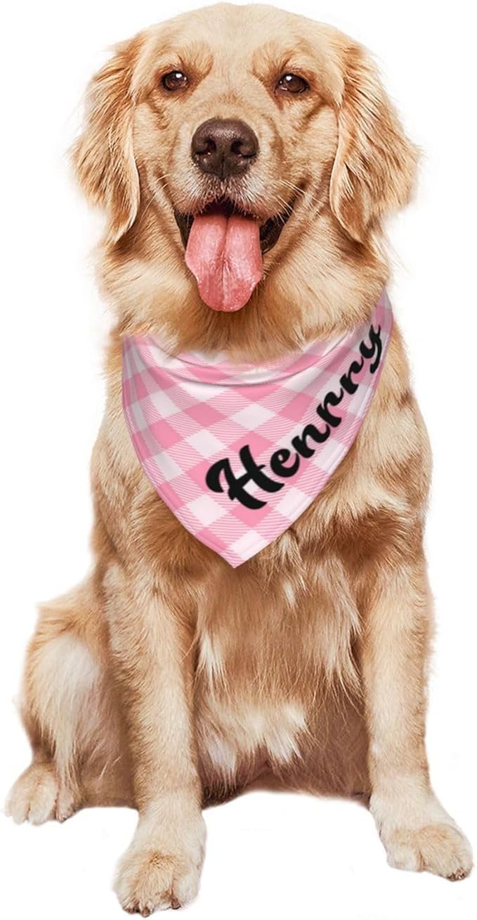 Custom Pet Scarf Personalized Dog Bandana with Name Personalized Add Your Text Bibs Triangle Head Scarfs Gift for Small Medium Large Dogs Cats Baby Puppy Pets Accessories