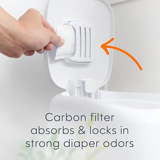 Playtex Diaper Genie Complete Pail with Built-In Odor Controlling Antimicrobial, Includes Pail & 1 Refill, White , 8.36 Pound