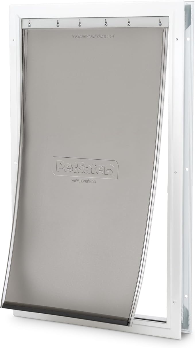 PetSafe Freedom Aluminum Pet Door - Easy Installation Heavy Duty Dog & Cat Door with Magnetic Tinted Flap - Long-Lasting Pet-Friendly Design - Extra Large - for Dogs Up to 220 lb