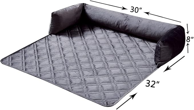 Brilliant Sunshine Premium Calming Dog Bed Mat, Silky Velvet, Removable Washable Cover, Cushion Protector and Couch Covers for Dogs, Pets, Cats, Medium, Grey