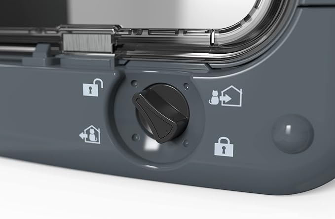 Closer Pets Microchip Activated Cat Flap (360) - ISO and AVID Compatible, for Small to Medium Cats, Accommodates up to 30 Pets, for Single/Multiple glazing, UPVC, walls and Wood, Grey