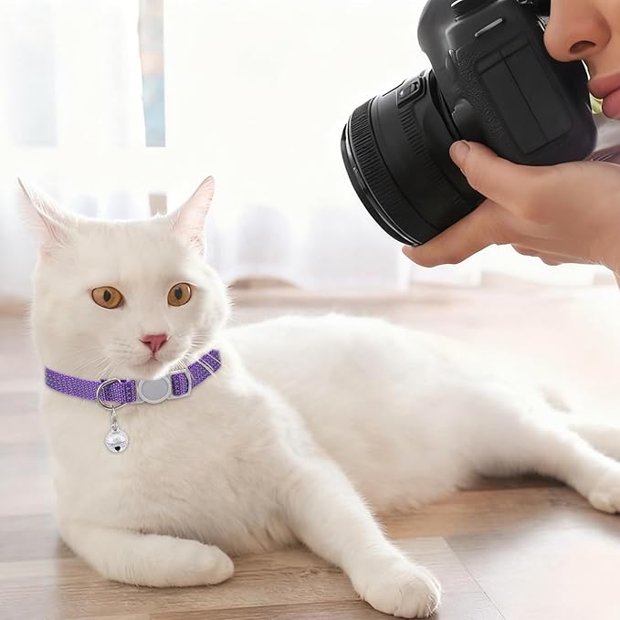 5 Pcs Breakaway Cat Collars, Reflective Cat Collar Small Cats Collar with Bells Adjustable Kitten Collars Pet Supplies 7.9" - 13" Inches 5 Bright Colors Reflective for Kitten Small Pets