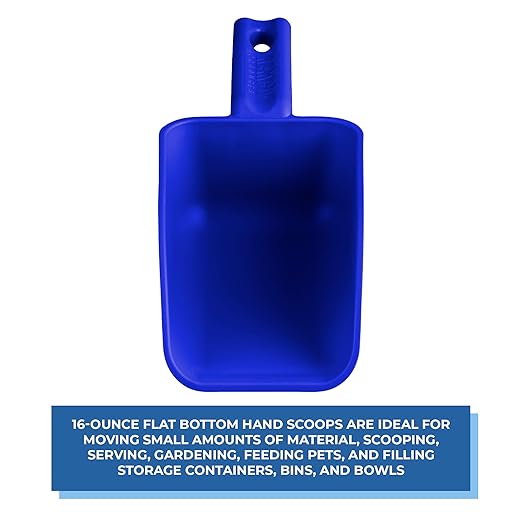 Vikan Remco 63003 Color-Coded Plastic Hand Scoop - BPA-Free Food-Safe Kitchen Utensils, Restaurant and Food Service Supplies, 16 oz, Blue (Pack of 2)