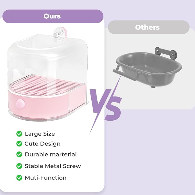 mini&moe Bird Bath for Cage, 4 in 1 Multifunction Birds House/Bath/Litter Box/Feeder Room, Bird Cage Accessories for Pet Birds Conure Budgies Cockatiels Lovebird,Finches, Parakeets, Mannikin, White