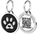 Pet Dwelling QR Code Pet ID Tag – Smart Dog & Cat ID Tags for Pet Safety, Free Personalized Online Profile, Instant Scan Alerts, AI Insights (Black Paw)