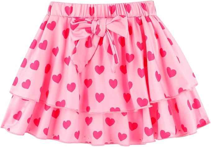 Girls Skirt Set 2 Piece Outfit Toddler Summer Clothes Ruffle Sleeve T-Shirt Bow Knot Tutu Skirt Outfit Set