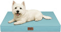 Outdoor Dog Bed for Small Dogs & Cats, Waterproof Dog Crate Mat Orthopedic Egg Crate Foam with Washable Removable Oxford Cover, Light Blue