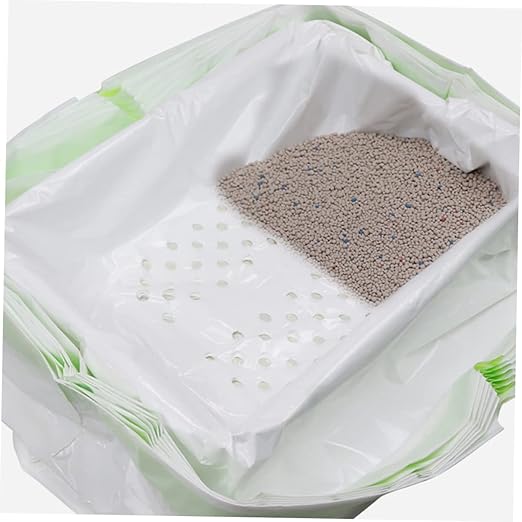 7pcs Cat Litter Filtering Bags Practical Pet Waste -up Pouches Automatic Closure for Easy Use for Litter Management White