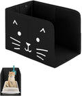 Waterproof Cat Litter Box Enclosure Splash Guard with Removable Mat, Cat Box Enclosure with 2 Hooks for Scoop, Anti-Leakage, Dust Control, Easy to Clean-24.02 x 16.14 x 16.14 inches-Black
