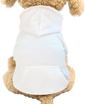 Jecikelon Winter Dog Hoodie Sweatshirts with Pockets Warm Dog Clothes for Small Dogs Chihuahua Coat Clothing Puppy Cat Custume (White, Small)