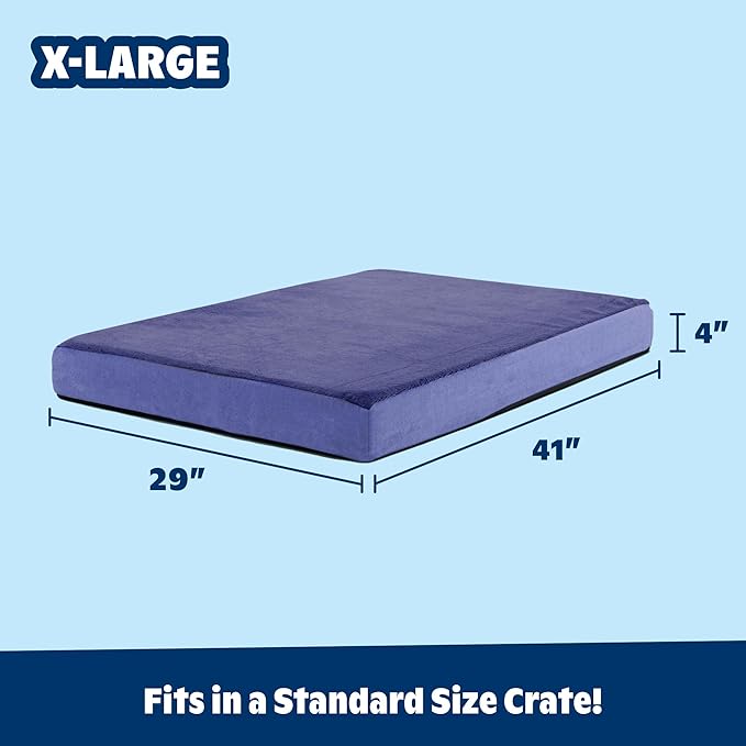 Barkbox Orthopedic Dog Bed | Comfortable Memory Foam Mattress for Joint Relief | Head and Neck Support Waterproof with Non Skid Bottom | Calming Durable Bed with Washable Cover | XL, Navy