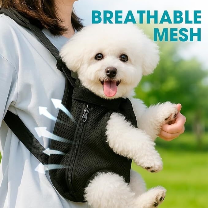 Mosago Dog Backpack Carrier, Adjustable Pet Front Carriers, Legs Out Carrying Sling Travel Bag for Small Medium Dogs 2.5-4 Lbs, Soft Wearable Puppy Chest Carry Backpacks for Walking/Hiking/Camping