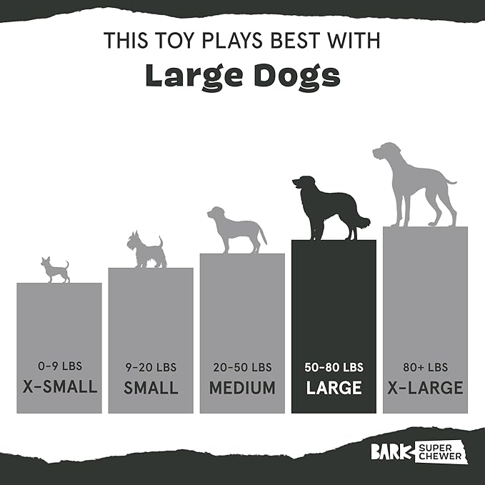 Barkbox Super Chewer Tough Dog Chew Toys for Aggressive Chewers, Dental Stimulating (T Bone - Large)