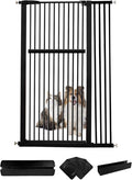 Lumizone Extra Tall Pet Gate 55.12" High Pressure Mounted 38.39"-42.51" Extra Wide (9 Sizes) 1.37" Gap for Cat Dog Stairs Doorway Hallway No Drilling Auto-Close (38.39"-42.51" W, Black)