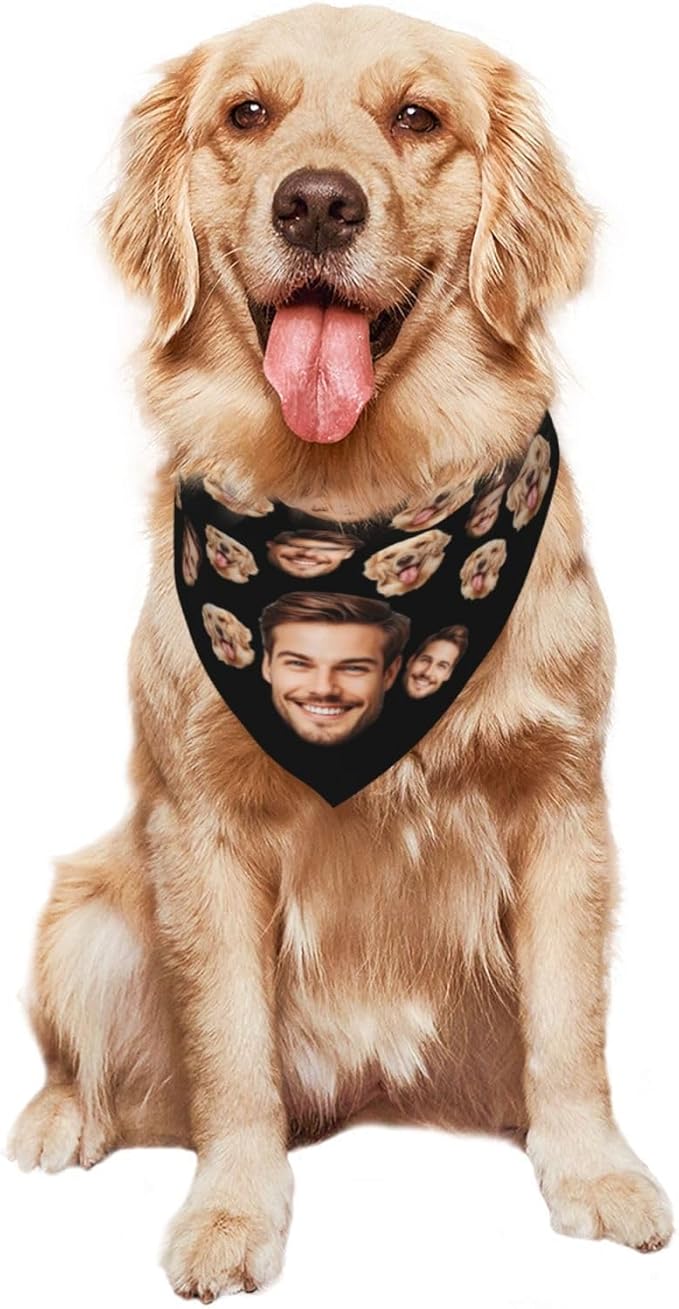 Custom Dog Bandana for Cat Dog Pet Add Your Design Personalized Neckwear Bandanas with Your Text Logo Image Customized Pet Scarf Funny Gifts Style 06