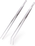 VORESTIC Straight and Curved Aquarium Tweezers Set 18 Inch, Stainless Steel Long Tweezers for Fish Tank Planting, Aquascaping, Reptile Feeding Tongs, Terrarium Tool and Aquarium Tongs