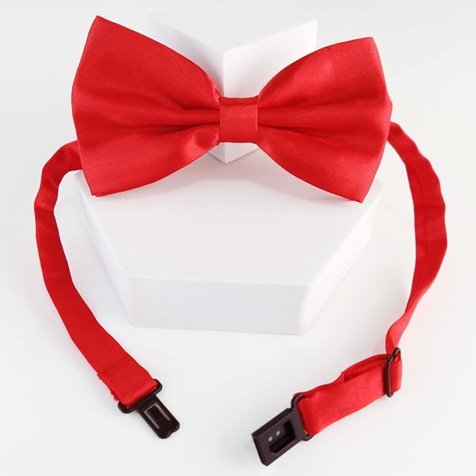 KOOLMOX Red Bow Tie for Dogs, Dog Bowtie Formal with Adjustable Collar for Medium and Large Dogs Cats Pets Wedding Birthday Graduation Holiday Independence Day Homecoming Costumes, 2 Pack, Red