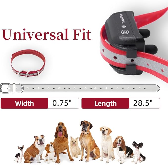 Universal 27 ½” X ¾” Replacement Band Strap for Dog Training Collar - Adjustable Waterproof TPU for Remote E-Collar, Static/Vibration Shock Trainer, Fits Most Bark Control & Obedience Devices
