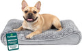 FurHaven Orthopedic Dog Bed for Medium Dogs, Luxe Lounger Contour Mattress with Solid Orthopedic Foam Slab for Joint Support, Removable Washable Cover, Medium, Faux Fur & Suede, Gray