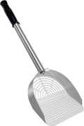 Cat Litter Scoop Deep Shovel, Detachable Long Handle Litter Scooper, Metal Cat Litter Scoop, Stainless Steel Cat Litter Scoop, Kitten Pooper Lifter, Kitty Metal Scooper with Holder Round Hole