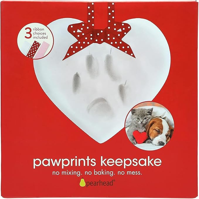 Pearhead Pet Paw Print Valentine’s Ornament Kit – Heart-Shaped Clay Pawprint Keepsake for Dogs & Cats, DIY Valentine’s Day Pet Gift & Memorial