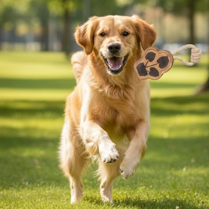 Natural Jute Dog Chew Toy – Tough & Durable Plant-Shaped Puppy Toy, Safe Teething Chew, Interactive Training & Play Toy for Small, Medium & Large Dogs