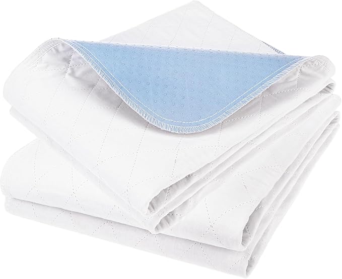 OUTCREATOR® Washable Bed Pads 34" x 36" (Pack of 4), Incontinence Mattress Protector, Anti-Slip Waterproof Underpads for Adults Kids Elderly Pets, Absorbency & Reusable Bedwetting Pads (White)