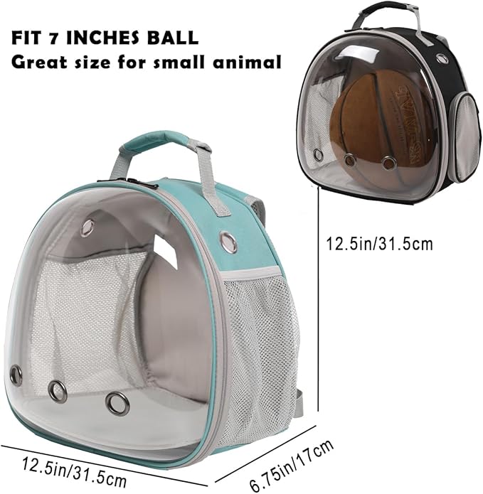 Guinea Pig Carrier Backpack with Soft Warm Mat Set,Lizard Backpack Carrier,Space Capsule Clear Bubble Window Astronaut Reptile Carrier Backpack for Bearded Dragon,Sugar Glider,Bunny
