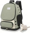 Cat Backpack Carrier, TSA Airline Approved Pet Travel Bag for Small Medium Dogs, Ventilated Hiking Camping Backpack for Cats, Kitten and Puppy up to 18 lbs, Green Mesh