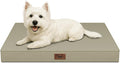Outdoor Dog Bed for Small Dogs & Cats, Waterproof Dog Crate Mat Orthopedic Egg Crate Foam with Washable Removable Oxford Cover, Khaki