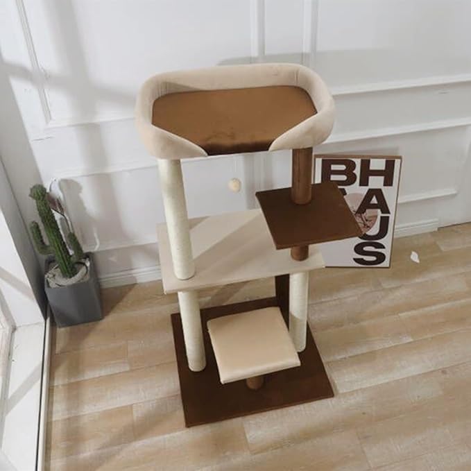 SHENGOCASE Modern Cat Tree Tower with Extra Large Platform Perch Bed for Maine Coon and Big Couch Sofa for Multiple Cats