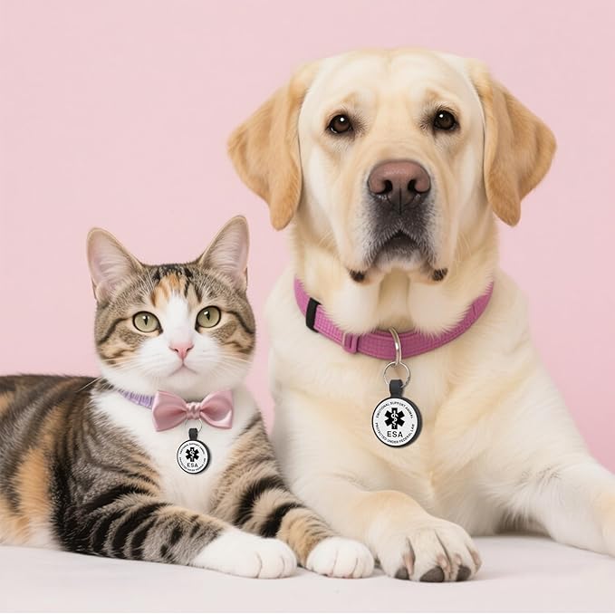 ESA Dog Tag, QR Code Dog Tag, Modifiable Free Pet Online Profile, Scannable QR Code, Scan QR Send Instant Location Alert Email, Silicone Lightweight ID Tag for Dog and Cat (Black, Small)