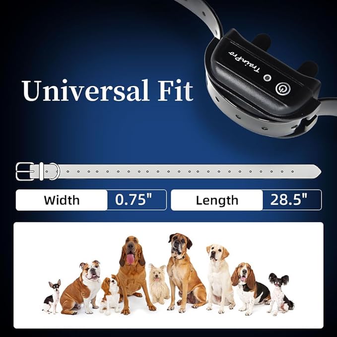 Universal 27 ½” X ¾” Replacement Band Strap for Dog Training Collar - Adjustable Waterproof TPU for Remote E-Collar, Static/Vibration Shock Trainer, Fits Most Bark Control & Obedience Devices