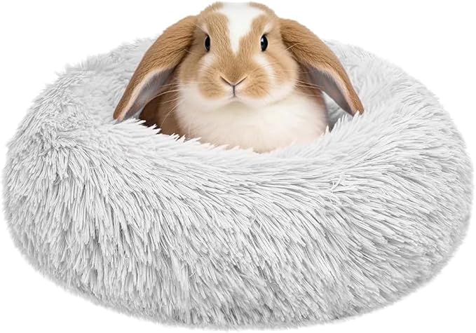 Guinea Pigs Bed Small Animal Bedding Donut-Shaped Burrowing Pet Bed Soft and Warm Hideaway with Spandex and Fleece Bottoms Cozy Carrier, Cage Accessories