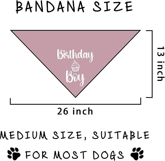 Dog Birthday Bandanas Boy Pink Dog Bandana Pet Scarf Bibs Accessories Party Supplies for Lover Small Medium Puppy Boy