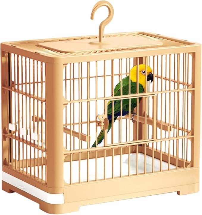 2025 New Carry Cage for Parakeet Portable 30x23x26cm Bird Travel Carrier Cage with Pull Out Tray Hook Handle Easy Transport Install for Various Birds Macaws Sparrow Conures Cockatiels