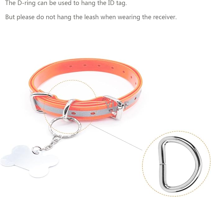 Dog Collar Strap for Most of Electronic Training Shock Collar Receivers-Adjustable Durable Waterproof Odorless 3/4 Inch Collar Replacement for Barking Fence-Pet TPU Collar Strap