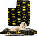 Franco Pet Batman DC Comics Bat Shield Logo Super Soft Cozy Waterproof Sherpa-Backed Blanket Throw for Large Dogs, Couch/Bed/Car, 50x60 (Officially Licensed Product)