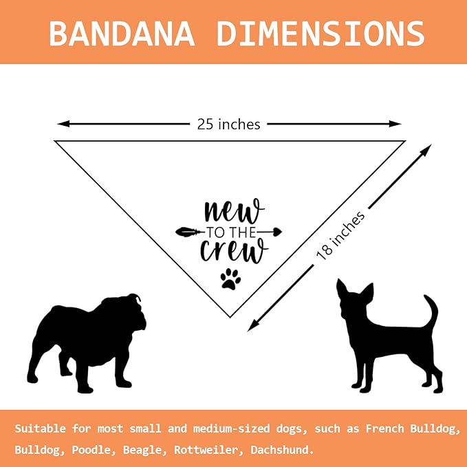 New to The Crew Dog Bandana New Puppy Announcement Gift for New Owners Puppy Bandana Dog Owner Gifts Triangle Bibs Scarf Accessories for Small Medium Dogs Pets