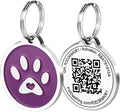 Pet Dwelling QR Pet Tag – Easy Scan Instant Location Alerts, Online Pet Profile with AI Feature for Dogs & Cats (Purple Paw)