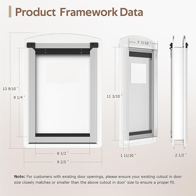[MAVRICTECH] Cat Door for Door - Cat Door for Exterior & Interior Doors, Steel Frame, Magnetic Double Flaps, 2 Sliding Locks, Weather-Resistant, Fits Cats Up to 15LBS, White
