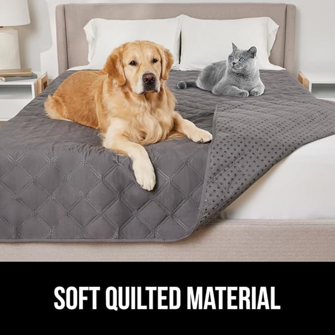 GORILLA GRIP Waterproof Couch Cover for Dogs, Gripped Slip Resistant Backing, Leak Proof Washable Dog Blanket Covers Sofa, Bed, Sectional, Crate, Car, RV Seats, Pet Puppy Essentials, 30x70 Charcoal