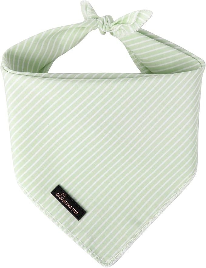 ARING PET Summer Dog Bandana, Cute Green Bandanas, Comfortable Pet Scarf Triangle Bibs for Puppy Small Medium Large Boy Girl Dogs and Cats