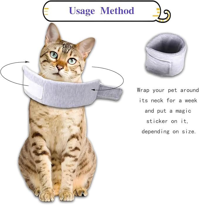 Cat Cone Collar for Pet with Spinal IVDD Issues After Surgery Recovery, Adjustable Cat Neck Brace Elizabethan Collar, Neck Cervical Cone to Stop Licking for Small Medium Dog Puppy Kitten (Grey, M)
