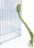 Bird Cage Cleaning Brush,Two Brush Heads,Long-Handled Tool for Cleaning Parrot Cages, Kennels, and Perches,Removes Poop and Keeps Bird Cages Fresh,Essential Bird Cage Accessory